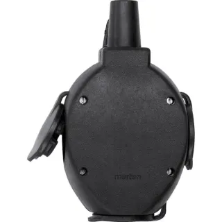Merten Vollgummi Hängekupplung dreifach Typ 179851, Schutzkontaktkupplung, 16 Ampere, 250 Volt (schwarz, Retail)