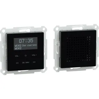 Merten Digital Audio Broadcasting Plus Radio Set mit Bluetooth und Lautsprecher MEG4375-0303 (schwarz, Retail)