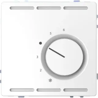 Merten Raumthermostat RT-Regler Lotos Weiß 230 Volt Wechselkontakt mit Zusatzheizungssperre, Heizungsthermostat (weiß, Retail)