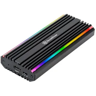 SilverStone MS13, Laufwerksgehäuse (schwarz, RGB-LED-Statusanzeige)