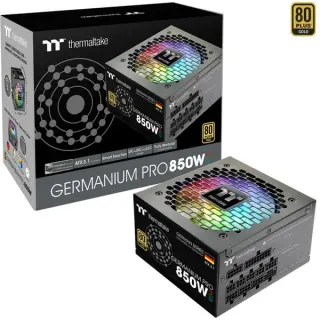 Thermaltake Germanium Pro RGB 850W, PC-Netzteil (schwarz, 1x 12-Pin High Power GPU, 4x PCIe, Kabelmanagement, 850 Watt)