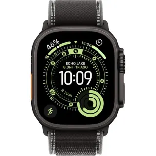 Apple Watch Ultra 3, Smartwatch (schwarz, 49 mm, Trail Loop schwarz/kohlegrau M/L, Titangehäuse, Cellular)
