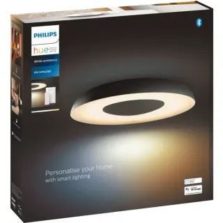 Philips HUE White Ambiance Still Deckenleuchte, LED-Leuchte (schwarz, inkl. Hue Dimmschalter)