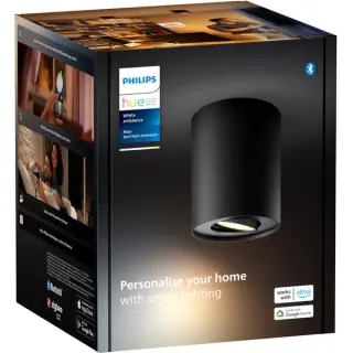 Philips HUE White Ambiance Pillar Einzelspot, LED-Leuchte (schwarz, Erweiterung)