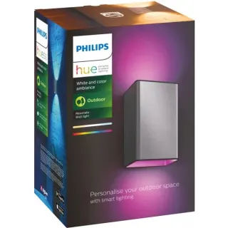Philips HUE White & Color Ambiance Resonate Outdoor Wandleuchte, LED-Leuchte (silber)