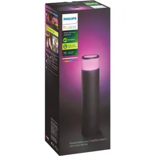 Philips HUE White & Color Ambiance Sockelleuchte Calla für den Außenbereich, LED-Leuchte (schwarz)