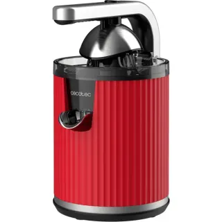 Cecotec Entsafter Xqueeze Retro Juice 600 Red, Zitruspresse (edelstahl/schwarz, 600 Watt, direkter Saftauslauf)