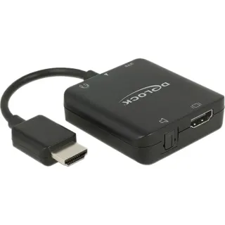 DeLOCK Adapter HDMI Stecker > HDMI + TOSLINK S/PDIF + 3,5mm Klinkenbuchse (schwarz, Audio Extractor)
