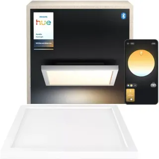 Philips HUE White Ambiance Aurelle quadratische Panelleuchte, LED-Leuchte (weiß)