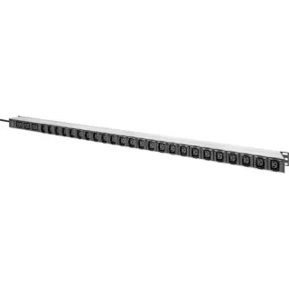 Digitus Basis IT PDU mit Aluminiumprofil, 24x C13, 3x C19, Steckdosenleiste (schwarz/aluminium, 3 Meter Kabel, 1-phasig 16A, IEC309 16A Stecker)