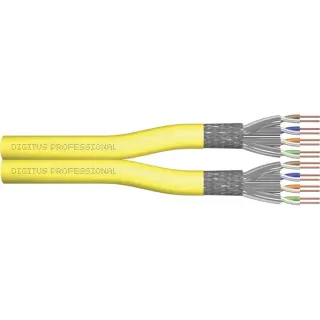 Digitus Professional Cat.7a S/FTP Verlegekabel Duplex, B2ca (gelb, 500 Meter Trommel)