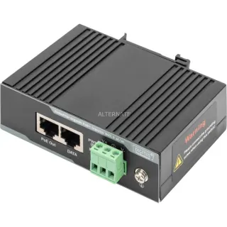 Digitus Industrieller G Ethernet PoE+ Injektor 60 W, PoE-Injektor (grau)