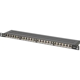 Digitus CAT 6A, Klasse EA High Density Patchpanel, 24 Port (schwarz, 0,5 HE, geschirmt)