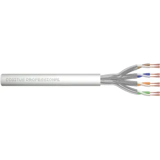 Digitus Professional Cat.6a U/FTP Twisted Pair Roh-Patchkabel (grau, 100 Meter Box, Klasse EA)