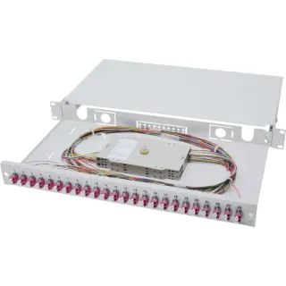 Digitus LWL Spleißbox, 1HE, bestückt, LC, OM4 (grau)