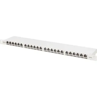 Digitus CAT 6A, Klasse EA High Density Patchpanel, 24 Port (grau, 0,5 HE, geschirmt)