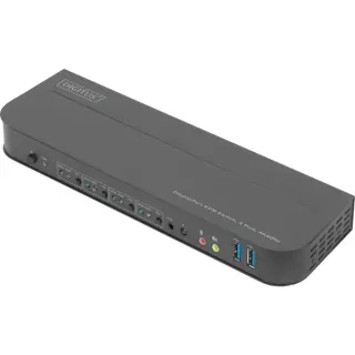 Digitus KVM Switch DisplayPort 4 Port, KVM-Switch (4K60Hz, 4 x DP in, 1 x DP/HDMI out)