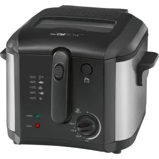 Clatronic Fritteuse FR 3649 (schwarz/edelstahl, 1.600 Watt, Ölbehälter 2,5 Liter)