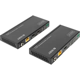 Digitus 4K HDBaseT HDMI Extender Set, 150 Meter, HDMI Verlängerung (schwarz, Sendeeinheit + Empfängereinheit)
