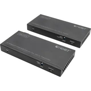 Digitus 4K HDBaseT 2.0 HDMI KVM Extender Set, HDMI Verlängerung (schwarz, 150 m)