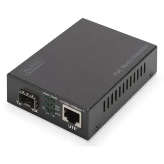 Digitus Gigabit PoE Medienkonverter, RJ45 / SFP, PSE (schwarz)