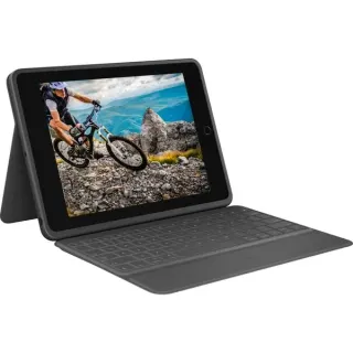 Logitech RUGGED FOLIO, Tastatur (schwarz, DE-Layout, für iPad 7., 8. und 9. Generation)