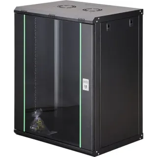 Digitus Wandgehäuse Dynamic Basic Serie - 600x450 mm (BxT), IT-Schrank (schwarz, 16 Höheneinheiten)