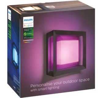 Philips HUE White & Color Ambiance Econic Outdoor quadratische Wandleuchte, LED-Leuchte (schwarz)