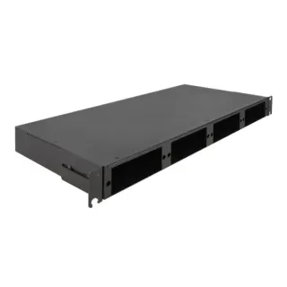 DeLOCK 19" LWL HD (High Density) Patchpanel 1 HE (schwarz, für HD Kassetten oder LWL Adapter Panels)