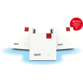 FRITZ! Mesh Set 1600 3-pack, Repeater (weiß/grau, 3x WLAN Repeater 1200 AX)