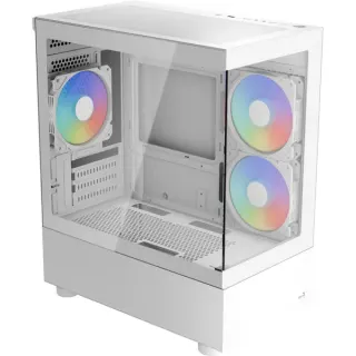 Aerocool Viewport Mini-G-WT-v4 ARGB, Tower-Gehäuse (weiß, Tempered Glass x 2)
