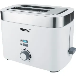 Steba Toaster TO 10 Bianco (weiß/edelstahl, 930 Watt, für 2 Scheiben Toast)