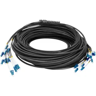 Digitus Glasfaser Universal Breakout Kabel, Duplex, LC/UPC Stecker, Singlemode OS2 (schwarz, 75 Meter, vorkonfektioniert)