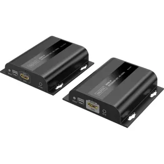 Digitus 4K Video Extender USB-C > HDMI, 200 Meter, HDMI Verlängerung (schwarz, Sendeeinheit + Empfängereinheit)