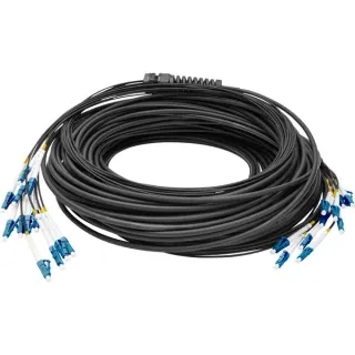 Digitus Glasfaser Universal Breakout Kabel, Duplex, LC/UPC Stecker, Singlemode OS2 (schwarz, 100 Meter, vorkonfektioniert)
