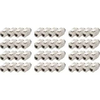 Digitus Cat.6a Keystone-Modul, geschirmt (silber, 48 Stück, mit intelligentem Kabelmanager)