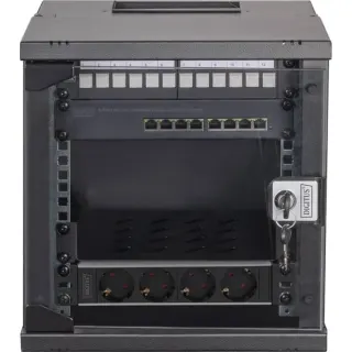 Digitus Netzwerk-Set SOHO Pro 10" 315x300 mm (BxT), IT-Schrank (schwarz, 6 Höheneinheiten)