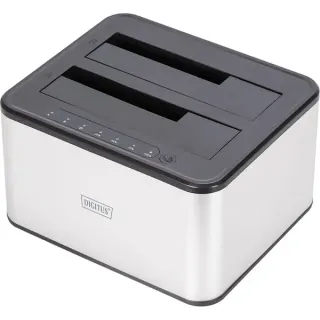 Digitus Dual SATA HDD Docking Station, Dockingstation (silber/schwarz, USB 3.0, 2,5"/ 3,5")