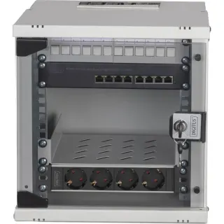 Digitus Netzwerk-Set SOHO Pro 10" 315x300 mm (BxT), IT-Schrank (hellgrau, 6 Höheneinheiten)