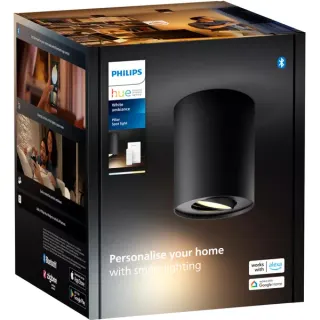 Philips HUE White Ambiance Pillar Einzelspot, LED-Leuchte (schwarz, inkl. Dimmschalter)