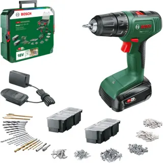 Bosch Heimwerken & Garten Akku-Bohrschrauber EasyDrill 18V-40 + SystemBox (grün/schwarz, Li-Ionen Akku 1,5Ah, Koffer, POWER FOR ALL ALLIANCE)
