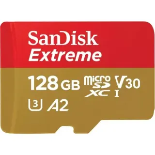 SanDisk Extreme 128 GB microSDXC, Speicherkarte (UHS-I U3, Class 10, V30, A2)