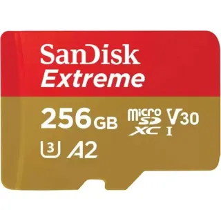 SanDisk Extreme 256 GB microSDXC, Speicherkarte (UHS-I U3, Class 10, V30, A2)