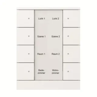 Busch-Jaeger Bedienelement achtfach mit integriertem KNX-Busankoppler und Beschriftungsfeld, Taster (weiß (glänzend), Retail)