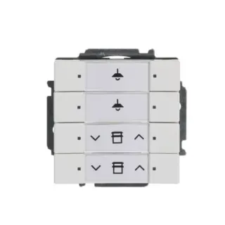 Busch-Jaeger Tastsensor vierfach mit Busankoppler Typ 6127/01-84 für KNX Installationsbus (weiß (glänzend), Retail)