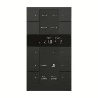 Busch-Jaeger Heizungs-, Lüftungs- und Klimagerät mit CO2- und Feuchtesensor, Unterputz, KNX-Bus, CO2-Messgerät (schwarz (matt), Retail)
