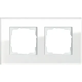 Gira Abdeckrahmen zweifach aus Glas, glänzende Oberfläche, System 55 Esprit, Typ 021212 (weiß (glänzend), Retail)