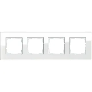 Gira Abdeckrahmen vierfach Weißglas, Unterputzmontage, glänzende Oberfläche, Glas (weiß (glänzend), Retail)
