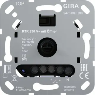 Gira Raumtemperaturregler 230 Volt Wechselstrom Öffner Einsatz Typ 247000, Heizungsthermostat (Retail)