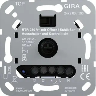Gira Raumtemperaturregler 230 Volt Öffner Schließer mit Ausschalter und Kontrolllicht, Heizungsthermostat (Retail)